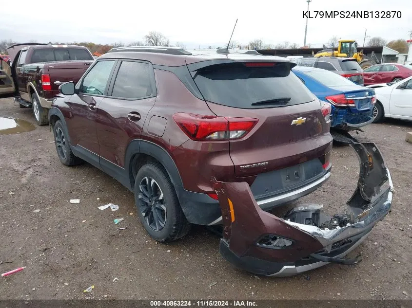 2022 Chevrolet Trailblazer Fwd Lt VIN: KL79MPS24NB132870 Lot: 40863224