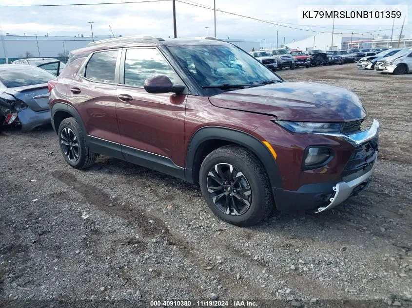 2022 Chevrolet Trailblazer Awd Lt VIN: KL79MRSL0NB101359 Lot: 40910380