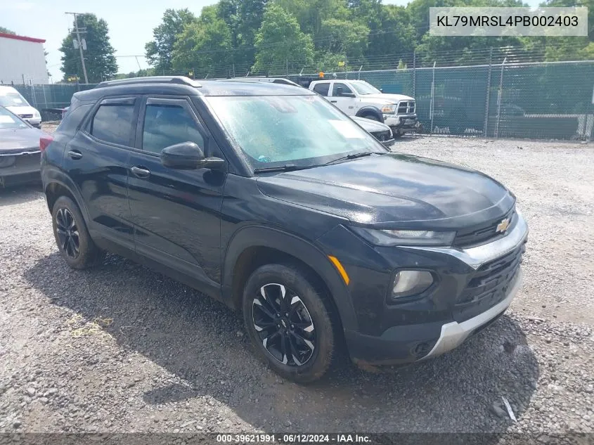 2023 Chevrolet Trailblazer Awd Lt VIN: KL79MRSL4PB002403 Lot: 39621991