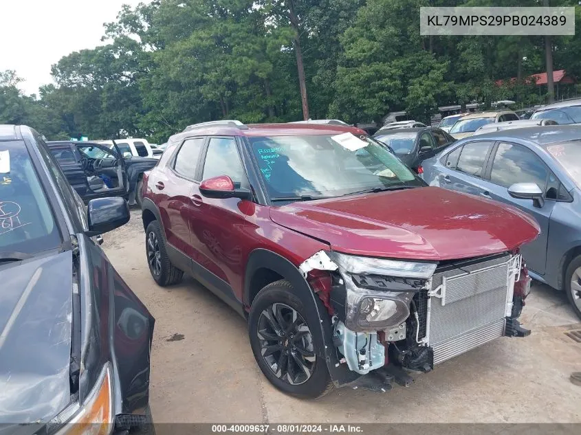 2023 Chevrolet Trailblazer Fwd Lt VIN: KL79MPS29PB024389 Lot: 40009637