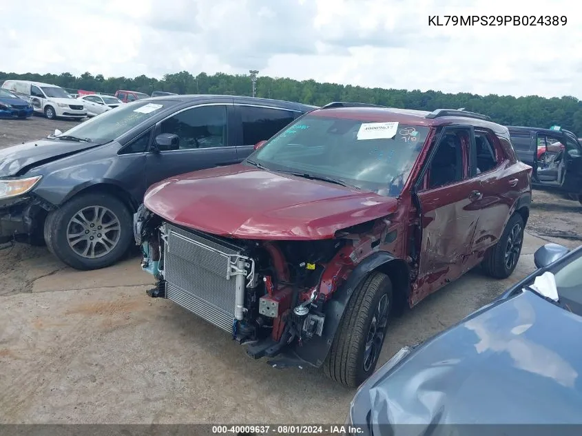 2023 Chevrolet Trailblazer Fwd Lt VIN: KL79MPS29PB024389 Lot: 40009637