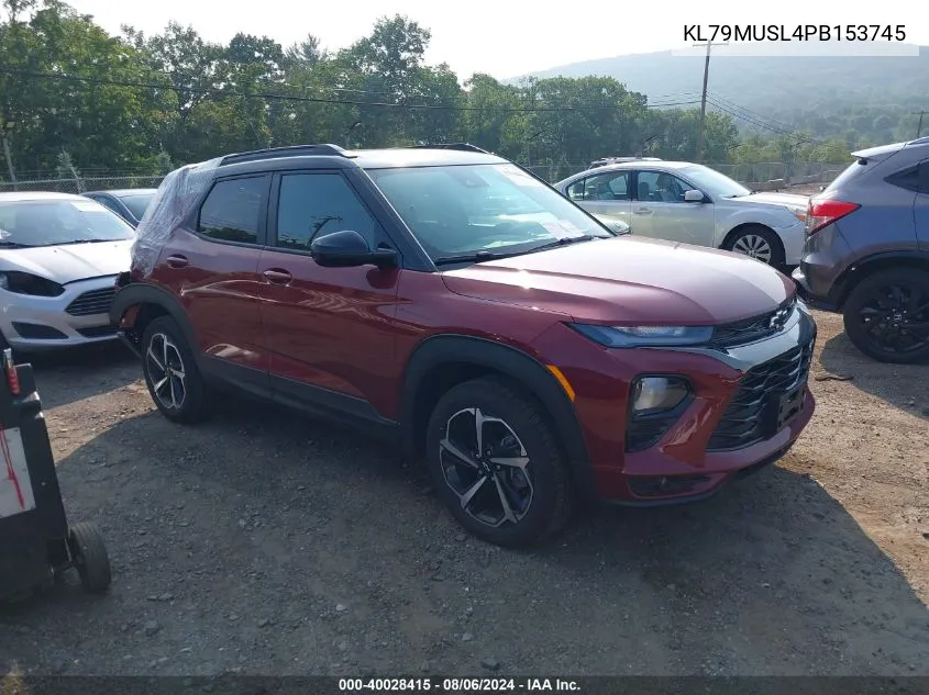 2023 Chevrolet Trailblazer Awd Rs VIN: KL79MUSL4PB153745 Lot: 40028415