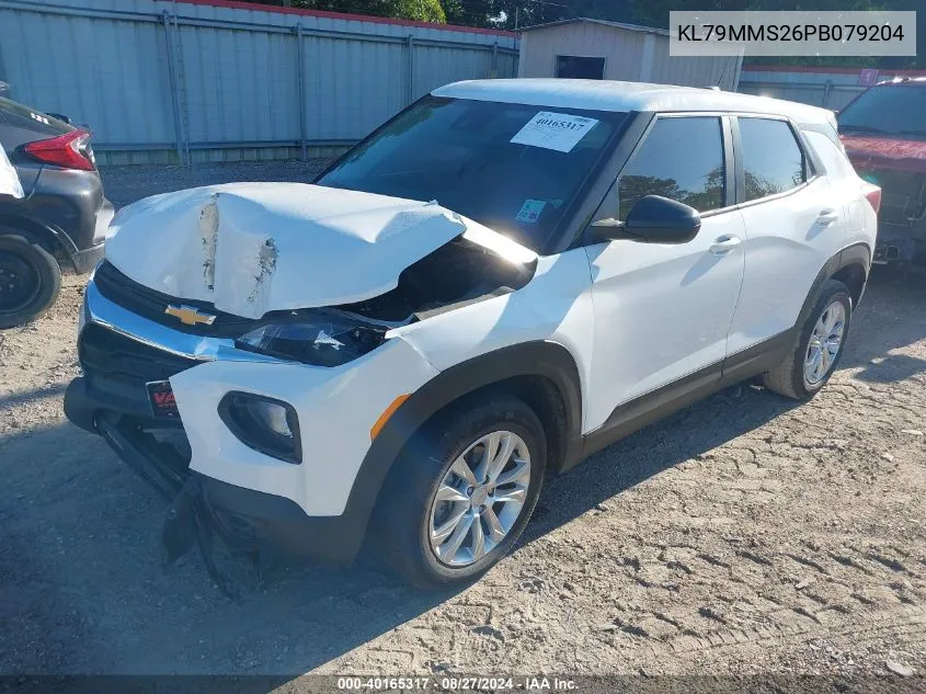 2023 Chevrolet Trailblazer Fwd Ls VIN: KL79MMS26PB079204 Lot: 40165317