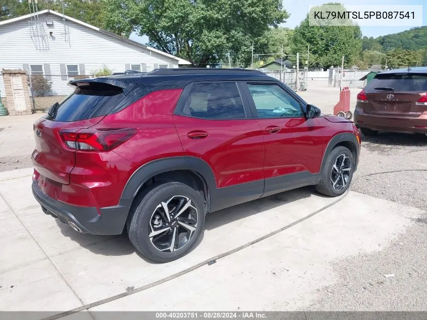 2023 Chevrolet Trailblazer Fwd Rs VIN: KL79MTSL5PB087541 Lot: 40203751