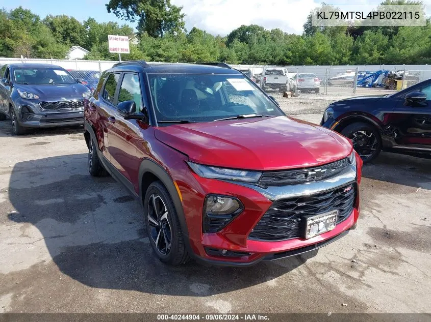 2023 Chevrolet Trailblazer Fwd Rs VIN: KL79MTSL4PB022115 Lot: 40244904