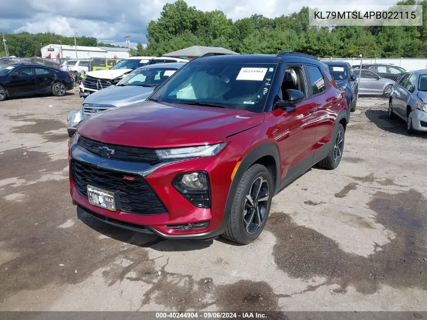 2023 Chevrolet Trailblazer Fwd Rs VIN: KL79MTSL4PB022115 Lot: 40244904