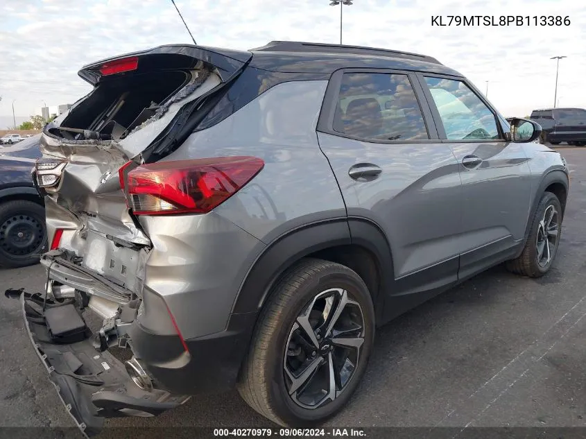 2023 Chevrolet Trailblazer Rs VIN: KL79MTSL8PB113386 Lot: 40270979