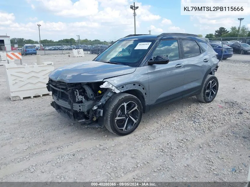 2023 Chevrolet Trailblazer Fwd Rs VIN: KL79MTSL2PB115666 Lot: 40280365