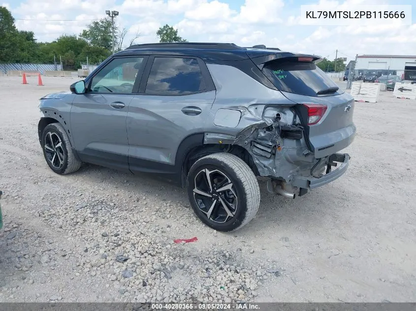 2023 Chevrolet Trailblazer Fwd Rs VIN: KL79MTSL2PB115666 Lot: 40280365