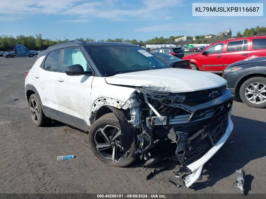 2023 Chevrolet Trailblazer Awd Rs VIN: KL79MUSLXPB116687 Lot: 40286101