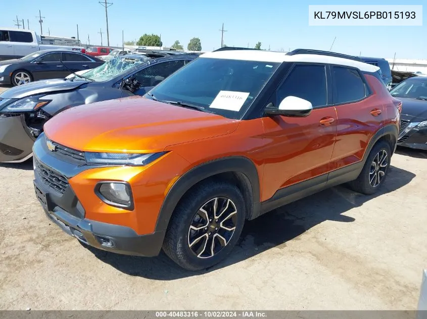 2023 Chevrolet Trailblazer Fwd Activ VIN: KL79MVSL6PB015193 Lot: 40483316