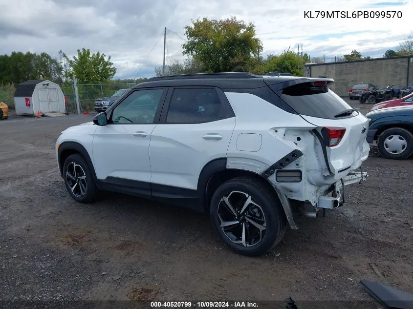 2023 Chevrolet Trailblazer Fwd Rs VIN: KL79MTSL6PB099570 Lot: 40520799