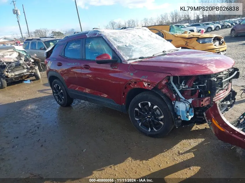 2023 Chevrolet Trailblazer Fwd Lt VIN: KL79MPS20PB026838 Lot: 40800055