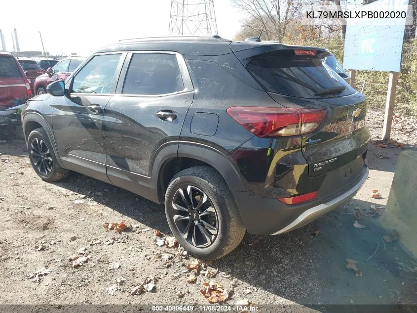 2023 Chevrolet Trailblazer Awd Lt VIN: KL79MRSLXPB002020 Lot: 40806449