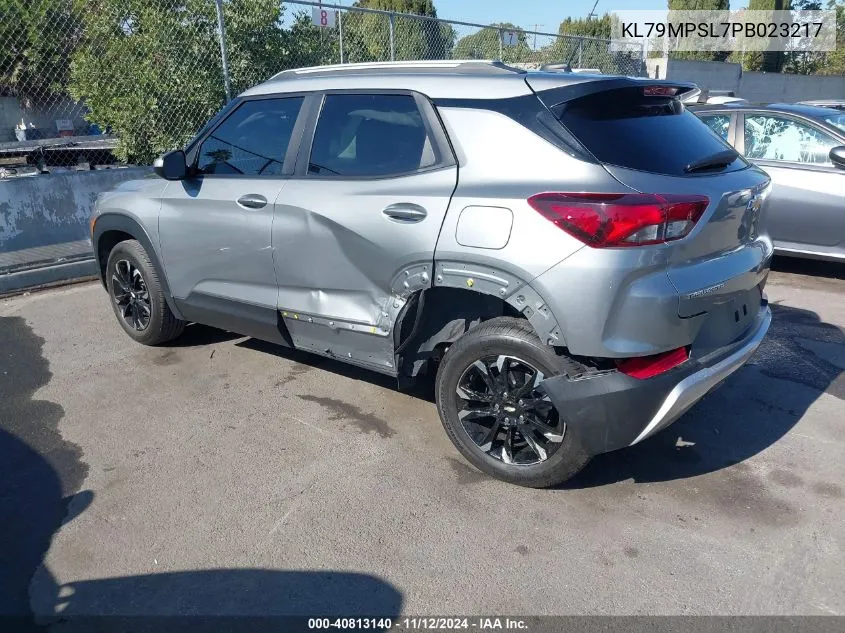 2023 Chevrolet Trailblazer Fwd Lt VIN: KL79MPSL7PB023217 Lot: 40813140