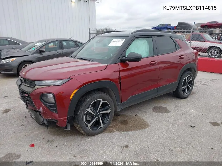 2023 Chevrolet Trailblazer Fwd Rs VIN: KL79MTSLXPB114815 Lot: 40864859