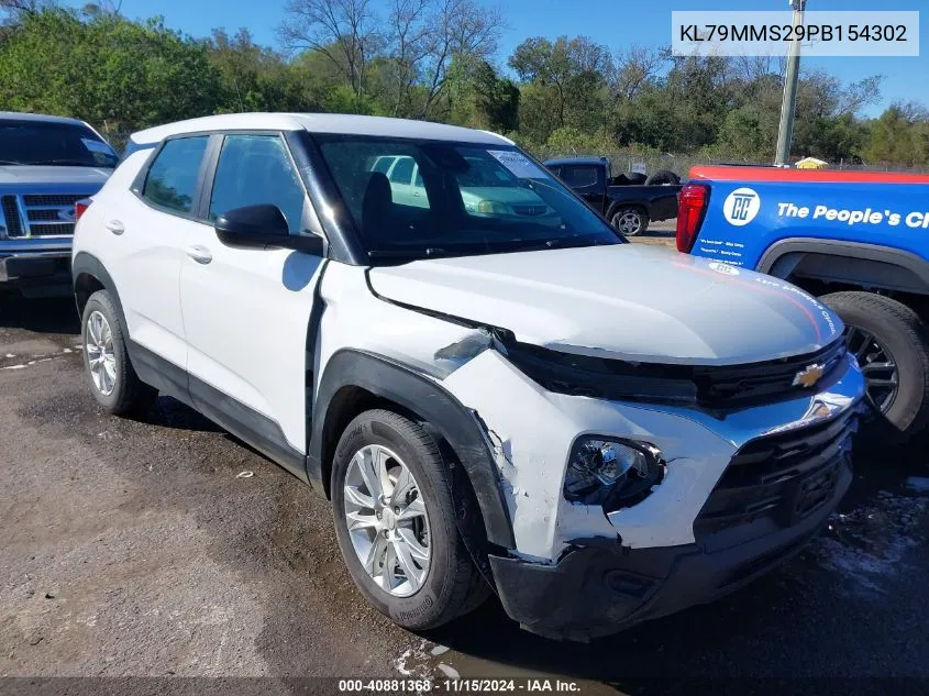 2023 Chevrolet Trailblazer Fwd Ls VIN: KL79MMS29PB154302 Lot: 40881368