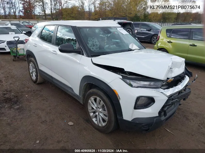 2023 Chevrolet Trailblazer Fwd Ls VIN: KL79MMS21PB075674 Lot: 40905828