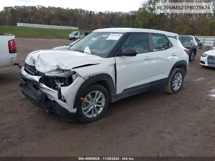 2023 Chevrolet Trailblazer Fwd Ls VIN: KL79MMS21PB075674 Lot: 40905828