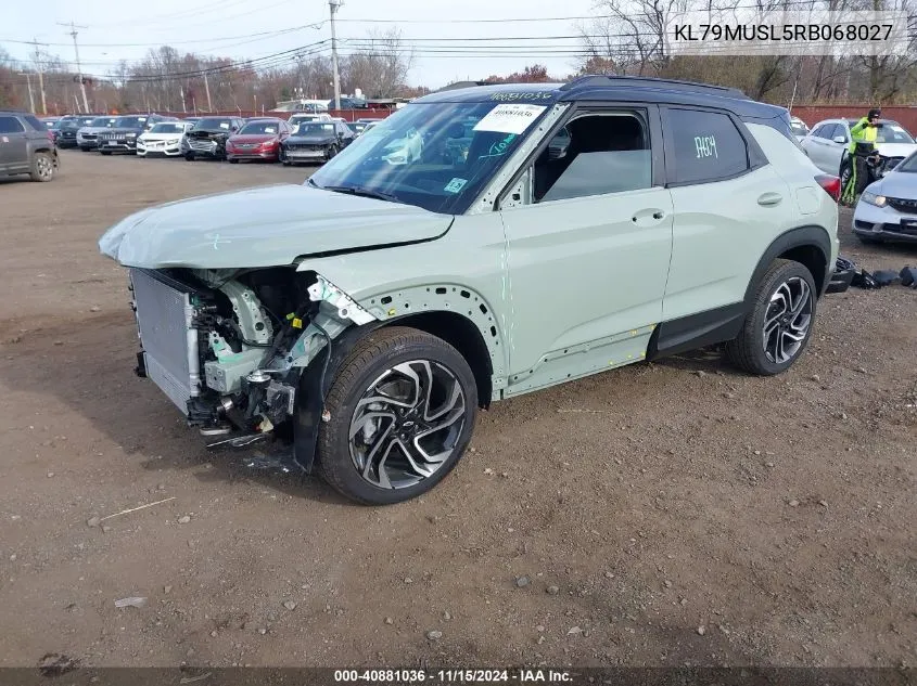 2024 Chevrolet Trailblazer Awd Rs VIN: KL79MUSL5RB068027 Lot: 40881036