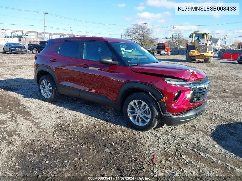 2025 Chevrolet Trailblazer Awd Ls VIN: KL79MNSL8SB008433 Lot: 40803541