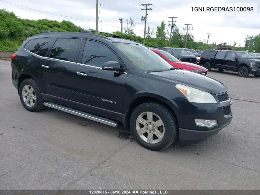 2010 Chevrolet Traverse Lt VIN: 1GNLRGED9AS100098 Lot: 12020815