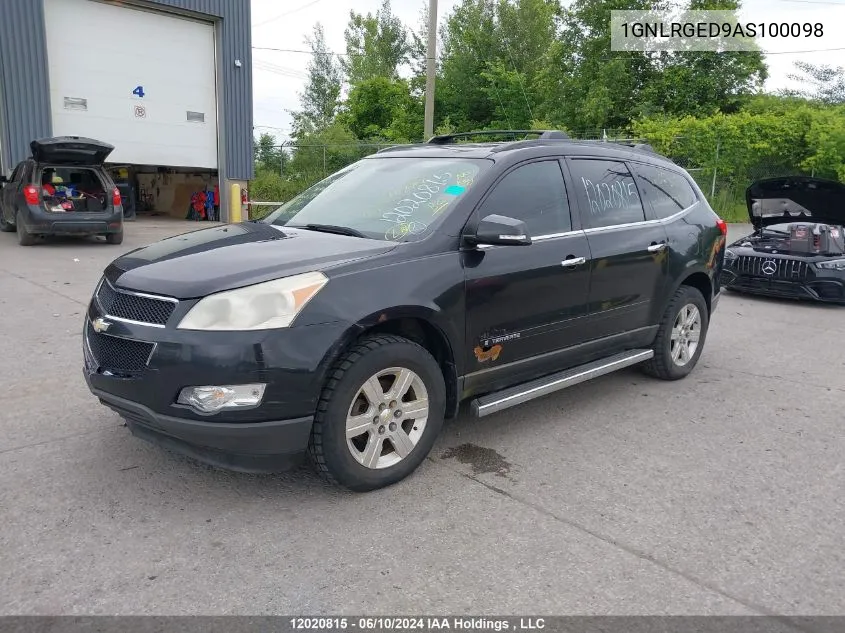 1GNLRGED9AS100098 2010 Chevrolet Traverse Lt