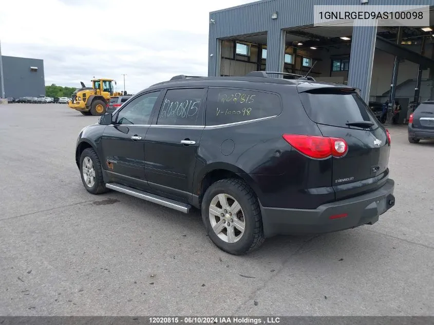 2010 Chevrolet Traverse Lt VIN: 1GNLRGED9AS100098 Lot: 12020815