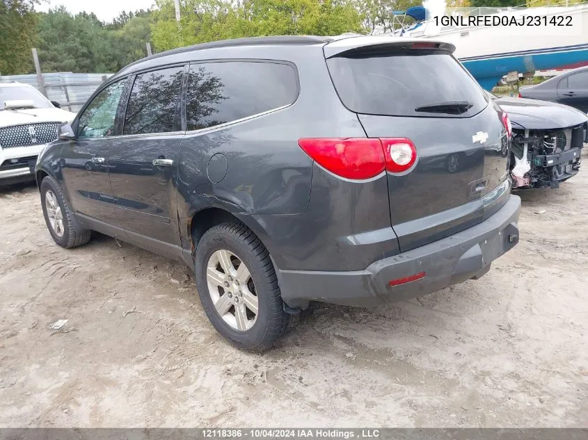 2010 Chevrolet Traverse VIN: 1GNLRFED0AJ231422 Lot: 12118386