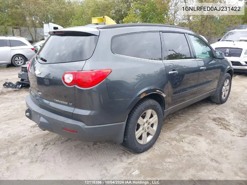 2010 Chevrolet Traverse VIN: 1GNLRFED0AJ231422 Lot: 12118386