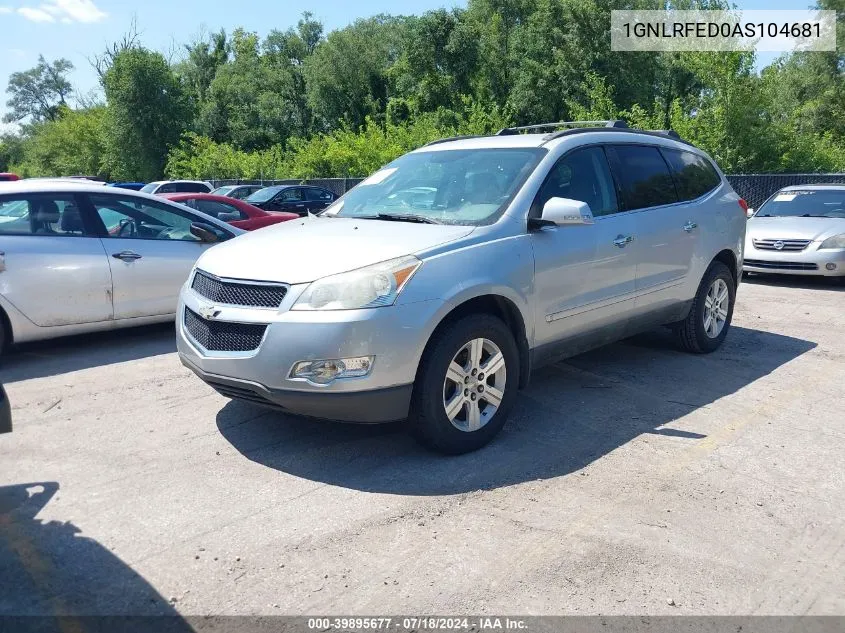 2010 Chevrolet Traverse Lt VIN: 1GNLRFED0AS104681 Lot: 39895677