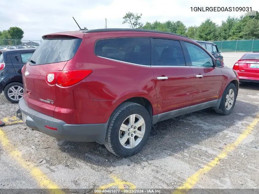 2010 Chevrolet Traverse Lt VIN: 1GNLRGED0AS109031 Lot: 40401077