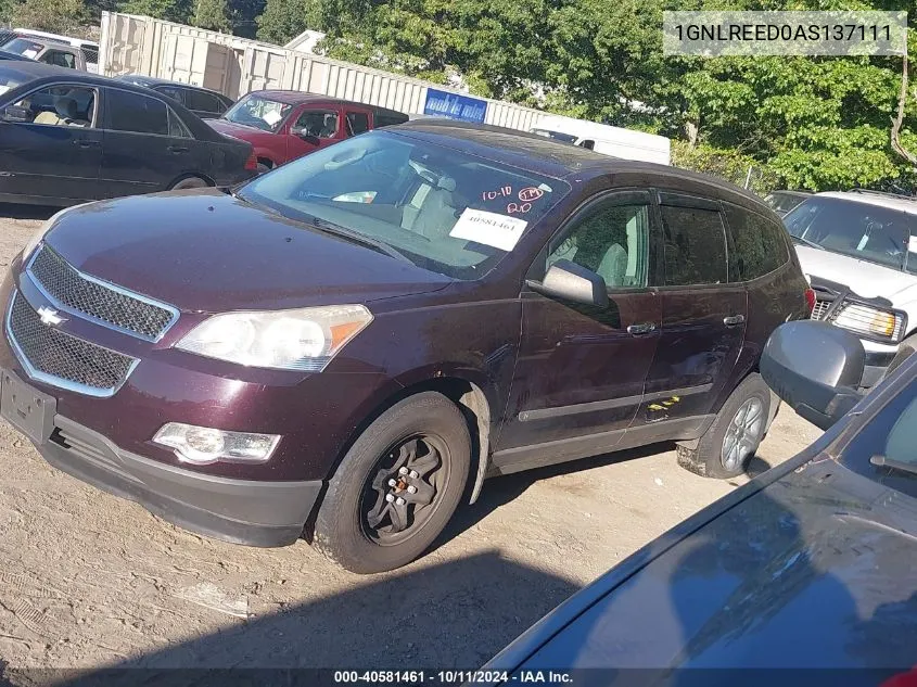 1GNLREED0AS137111 2010 Chevrolet Traverse Ls