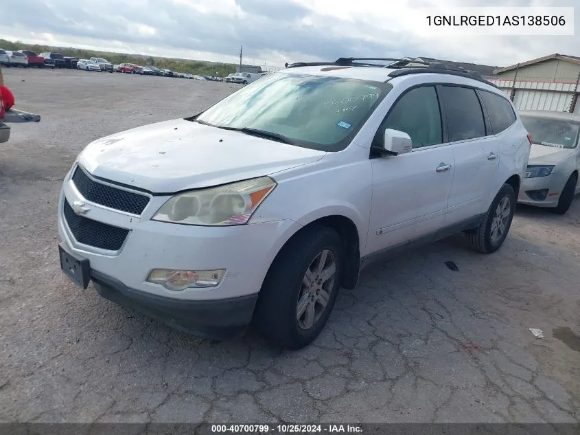 2010 Chevrolet Traverse Lt VIN: 1GNLRGED1AS138506 Lot: 40700799