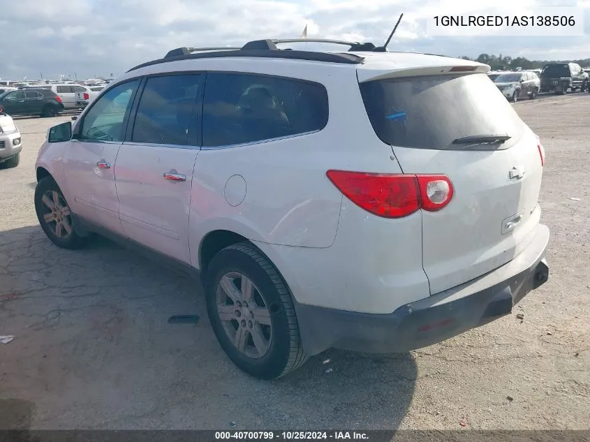 2010 Chevrolet Traverse Lt VIN: 1GNLRGED1AS138506 Lot: 40700799