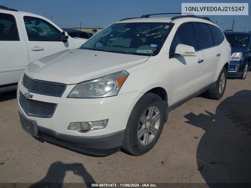 2010 Chevrolet Traverse Lt VIN: 1GNLVFED0AJ215247 Lot: 40751473