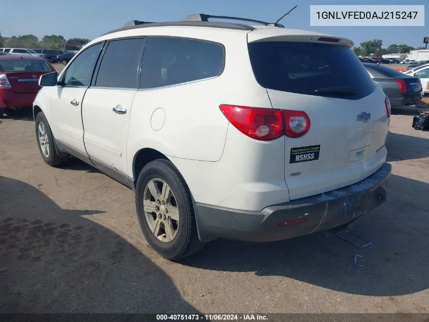 2010 Chevrolet Traverse Lt VIN: 1GNLVFED0AJ215247 Lot: 40751473