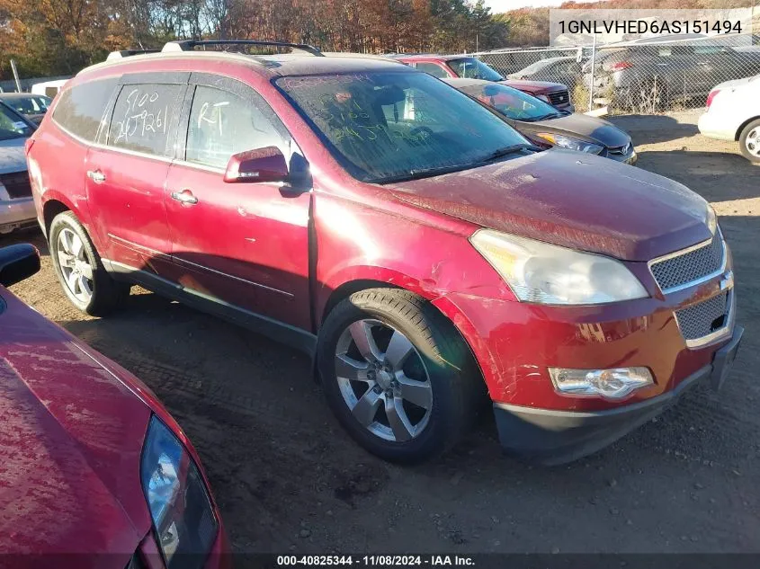 2010 Chevrolet Traverse Ltz VIN: 1GNLVHED6AS151494 Lot: 40825344