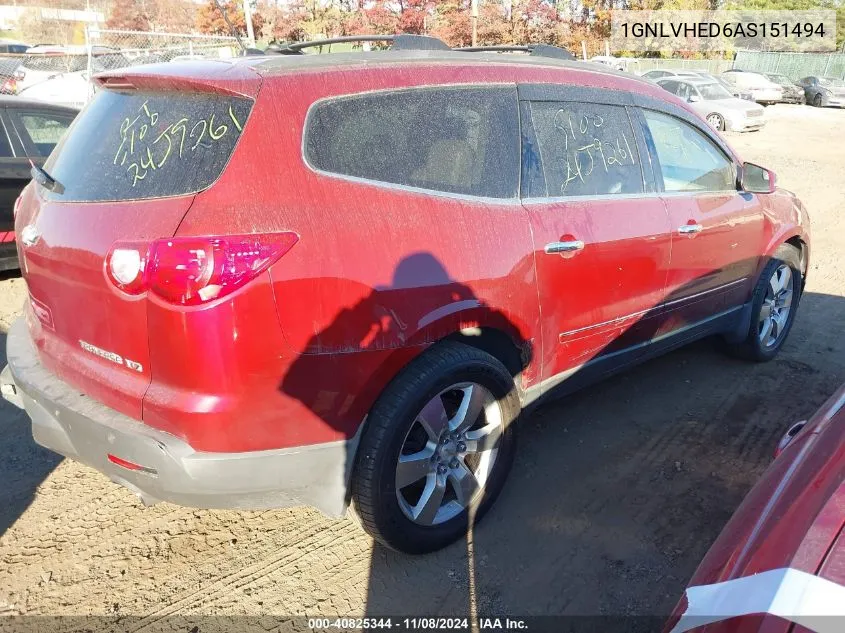 2010 Chevrolet Traverse Ltz VIN: 1GNLVHED6AS151494 Lot: 40825344