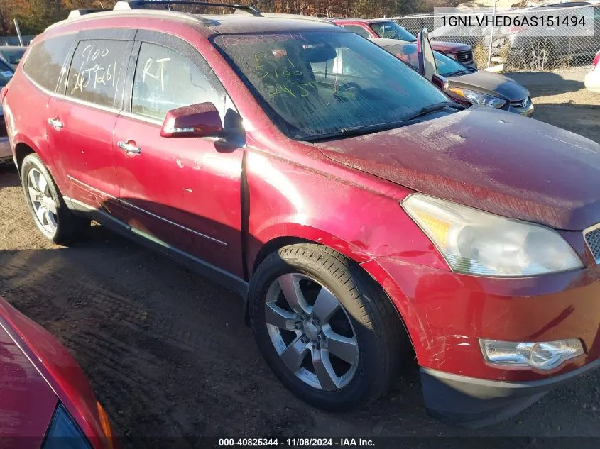 2010 Chevrolet Traverse Ltz VIN: 1GNLVHED6AS151494 Lot: 40825344