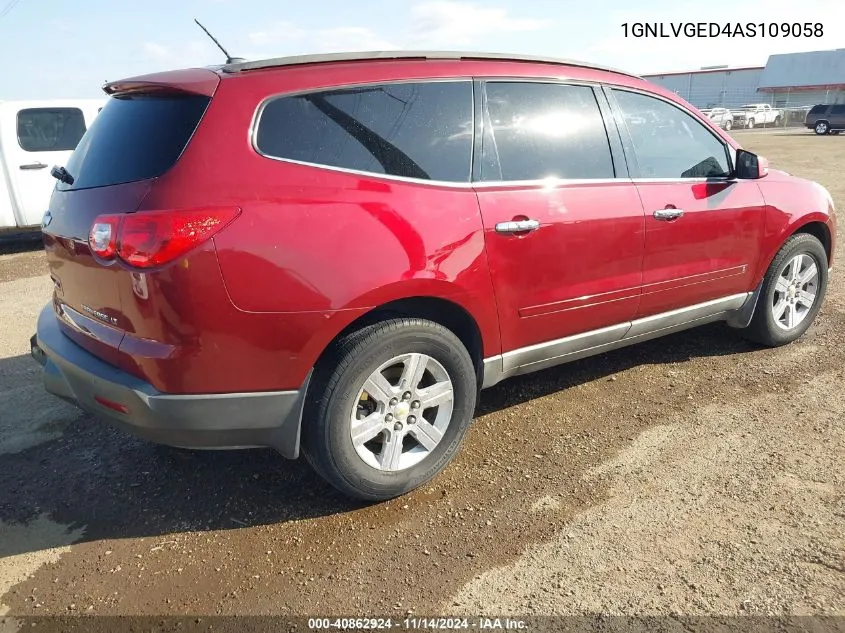 2010 Chevrolet Traverse Lt VIN: 1GNLVGED4AS109058 Lot: 40862924