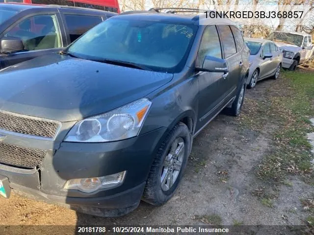 2011 Chevrolet Traverse Lt VIN: 1GNKRGED3BJ368857 Lot: 20181788