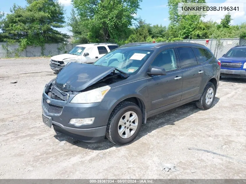 2011 Chevrolet Traverse Ls VIN: 1GNKRFED3BJ196341 Lot: 39367034