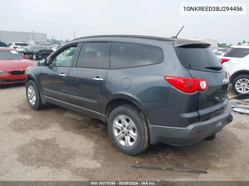 2011 Chevrolet Traverse Ls VIN: 1GNKREED3BJ294456 Lot: 39378398