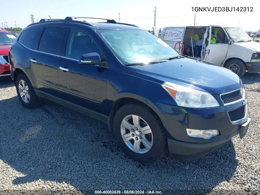 1GNKVJED3BJ142312 2011 Chevrolet Traverse 2Lt