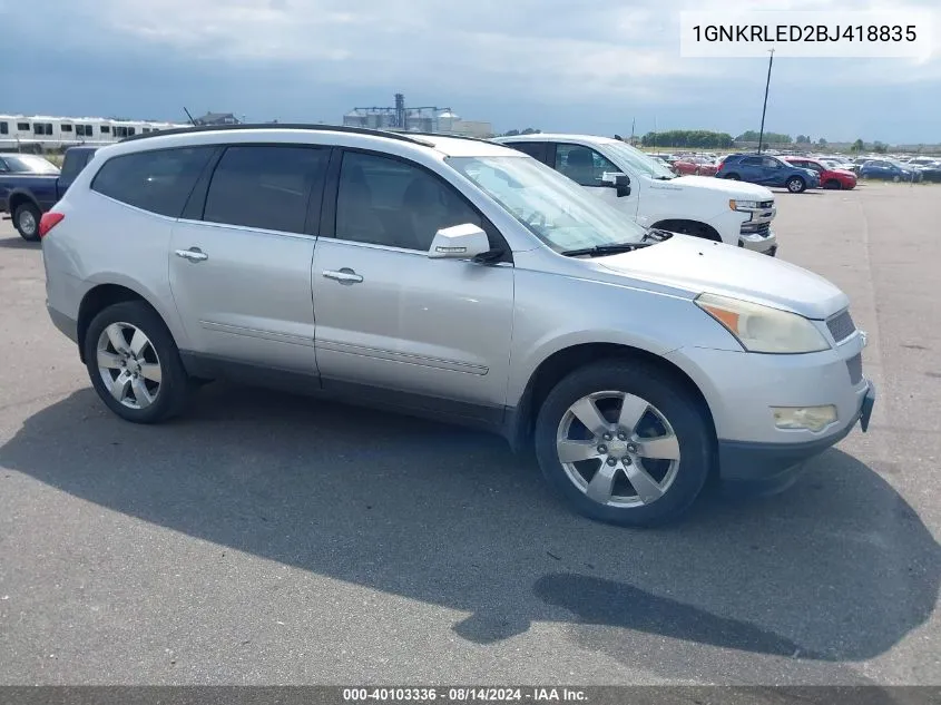 2011 Chevrolet Traverse Ltz VIN: 1GNKRLED2BJ418835 Lot: 40103336