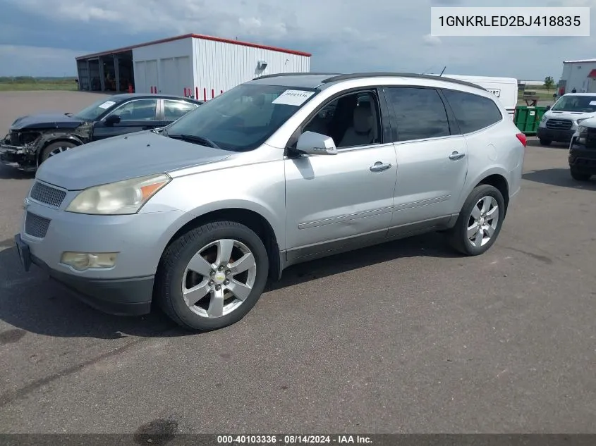 2011 Chevrolet Traverse Ltz VIN: 1GNKRLED2BJ418835 Lot: 40103336