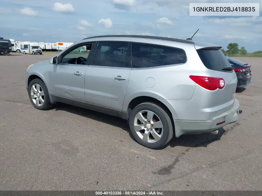 2011 Chevrolet Traverse Ltz VIN: 1GNKRLED2BJ418835 Lot: 40103336