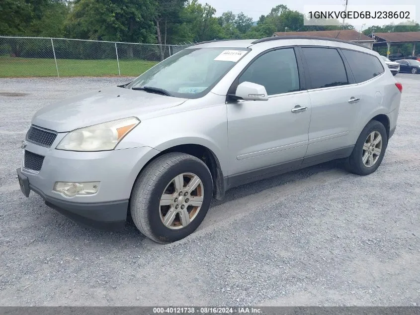 1GNKVGED6BJ238602 2011 Chevrolet Traverse 1Lt