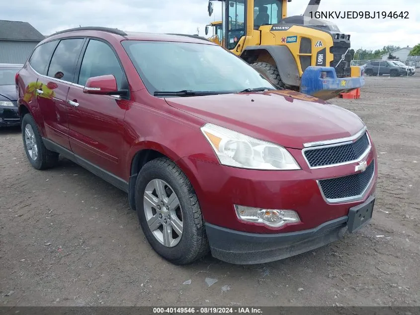 1GNKVJED9BJ194642 2011 Chevrolet Traverse 2Lt